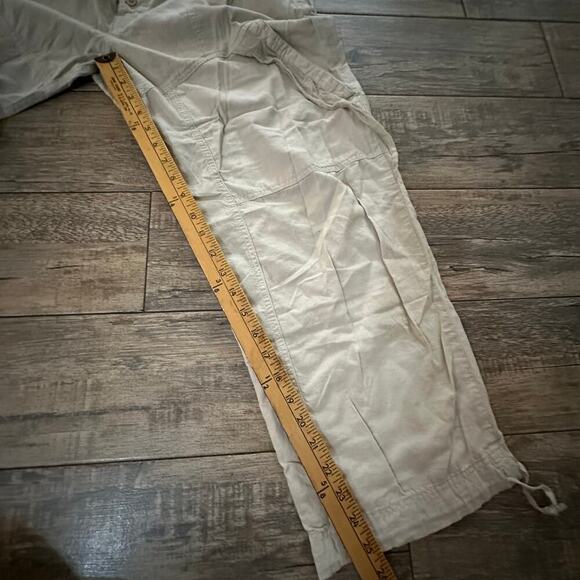 Prairie Underground Women's White 100% Cotton Cargo Pants Size Large - Picture 7 of 9